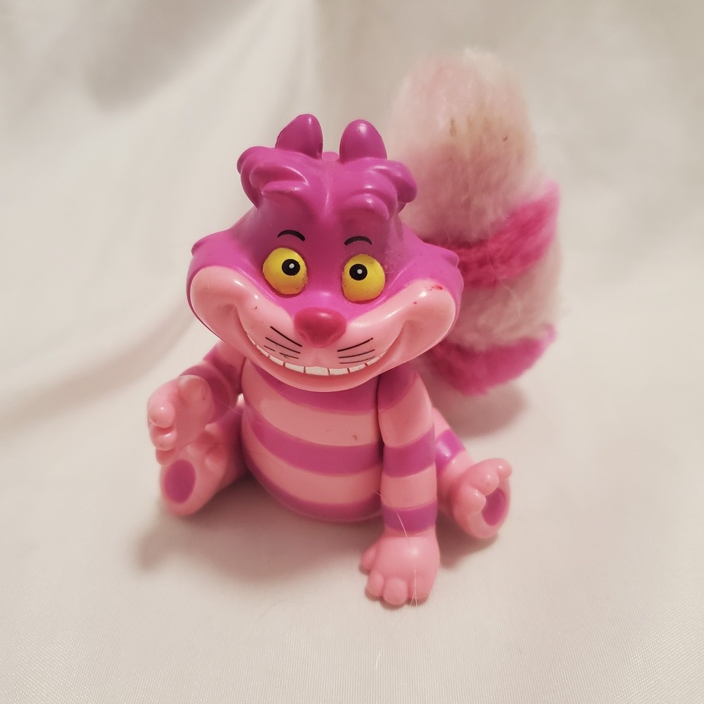 Disney Alice In Wonderland Cheshire Cat Pink Figure Fluffy Tail 2010 3"